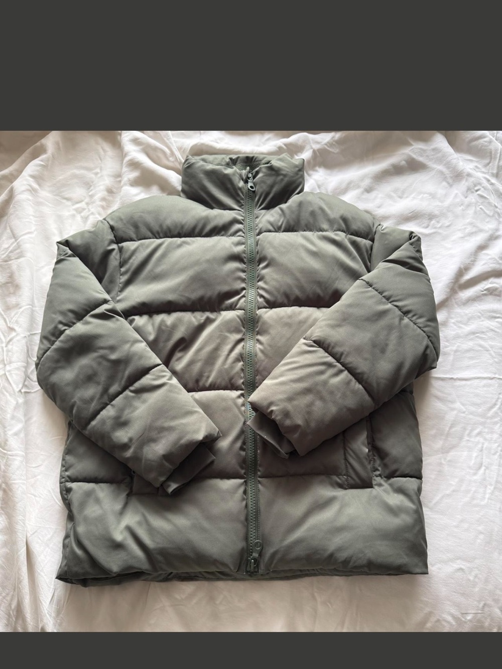 Girlfriend Collective Sage Green Puffer Jacket